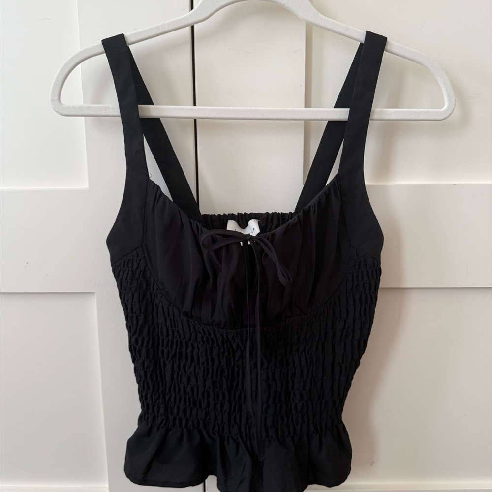 Topshop Black Smocked Camisole